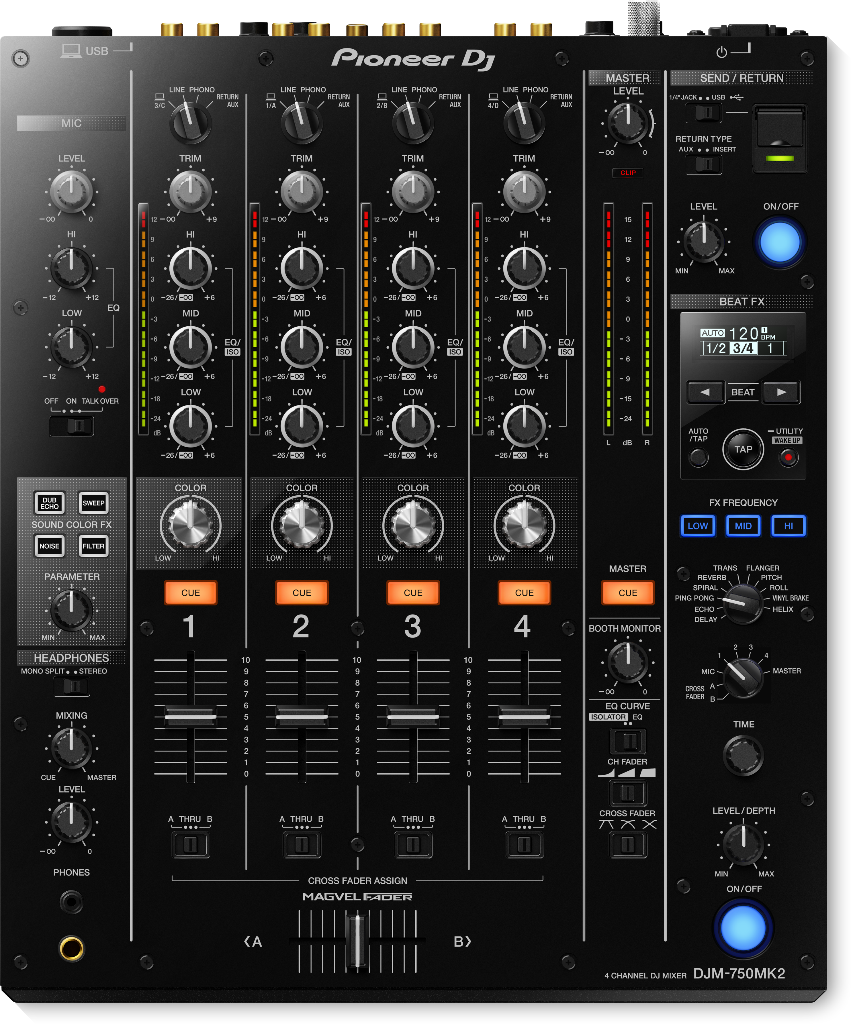 میکسرPIONEER DJM-750MK2 یکی از میکسرهای حرفهای دیجی پایونییر